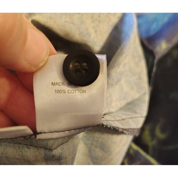 Garygraham422 3X Cotton Dress, Blue, Green Leaves, Pleated Button Antique Floral - Picture 7 of 7